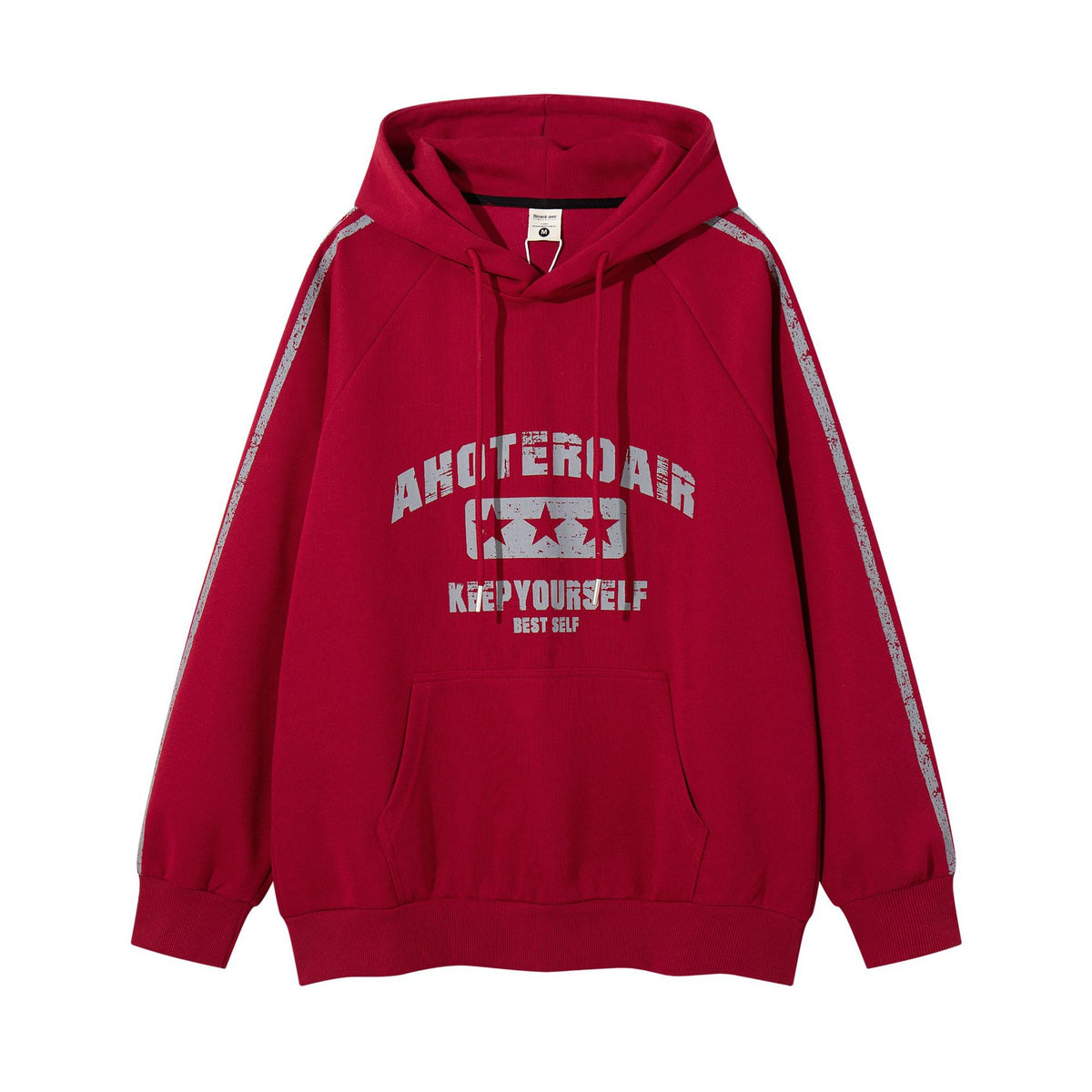 Make an old letter printed hooded sweatshirt