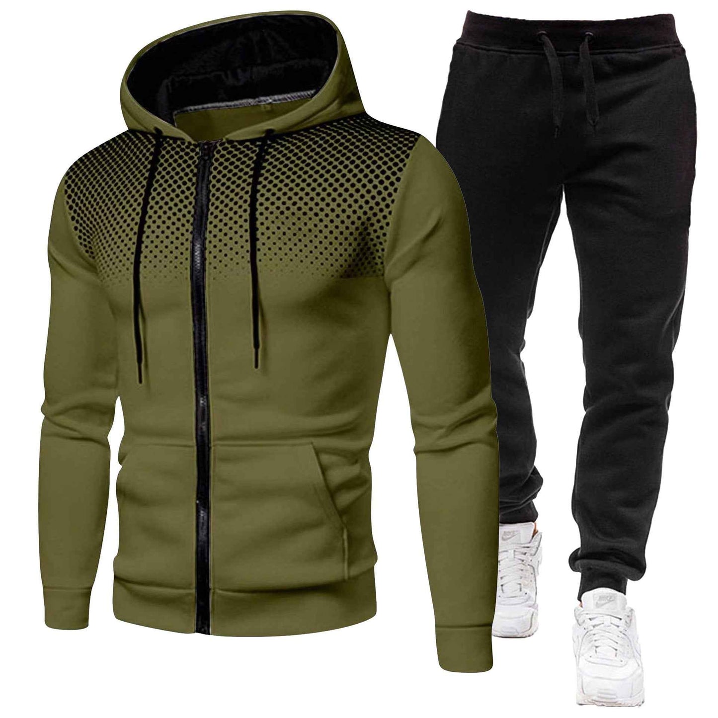 Men's Casual Two-Piece Hooded Sweatshirt Set