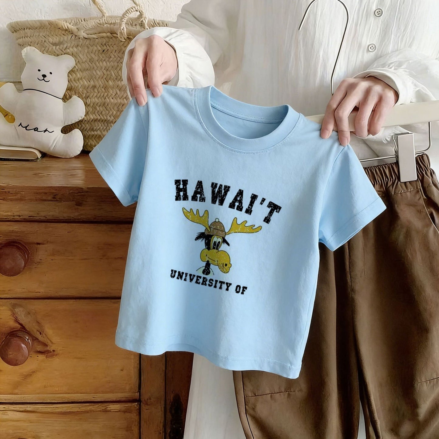 Cotton Children's Short Sleeve T-Shirt with Cartoon Print,s Casual Summer Clothing