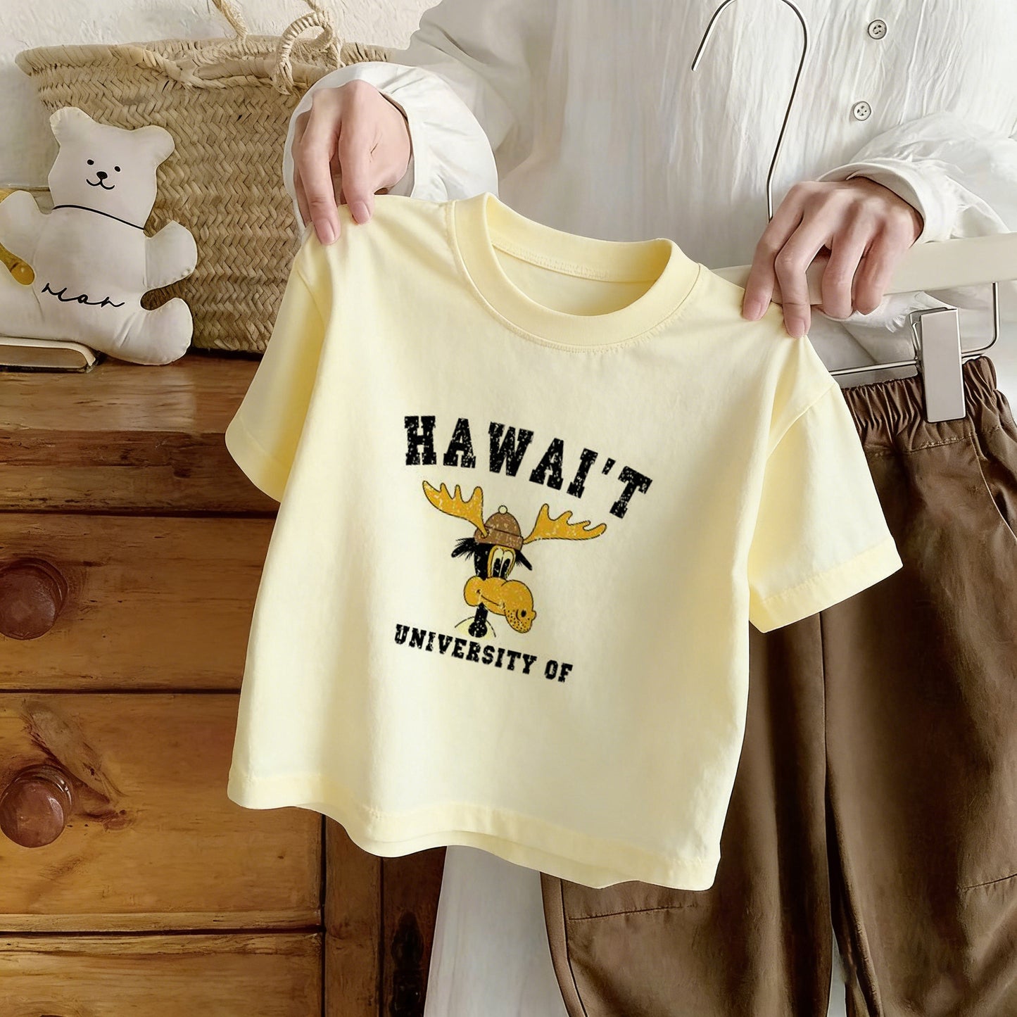 Cotton Children's Short Sleeve T-Shirt with Cartoon Print,s Casual Summer Clothing