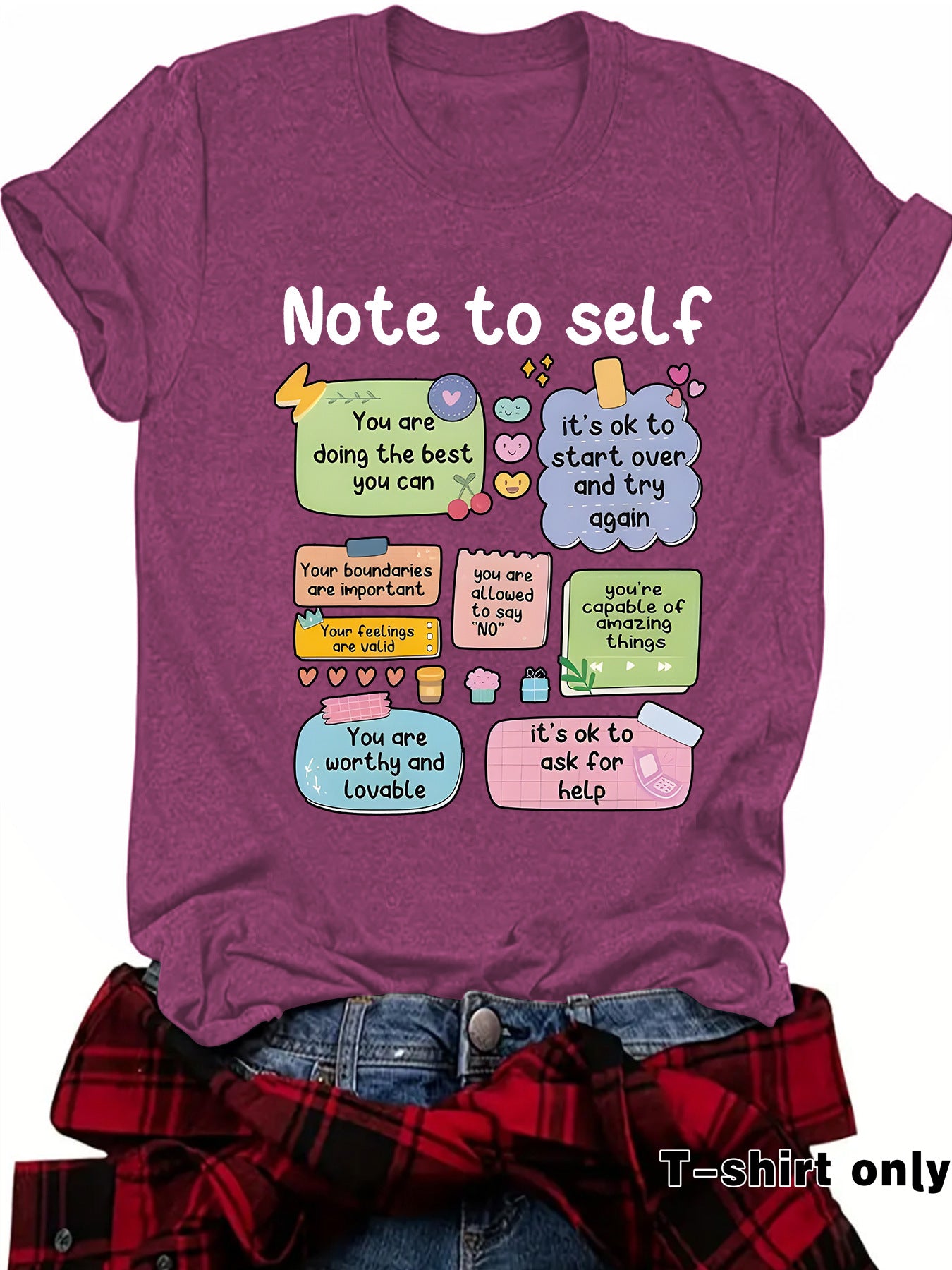 T-shirt self mental health precautions print