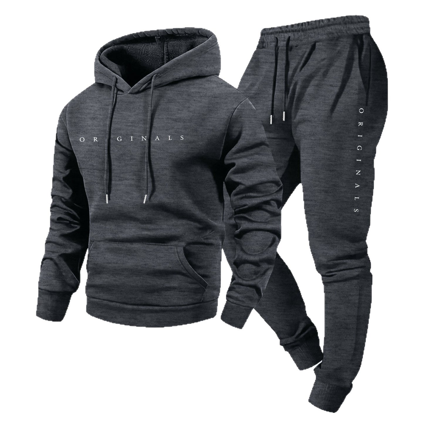 Men's Oversized Letter Print Pullover Hooded Sweatshirt Set