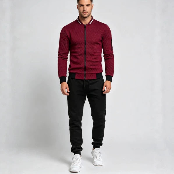 Men's Plaid Zip-Up Hoodie Jacket Casual Cardigan Sweatshirt