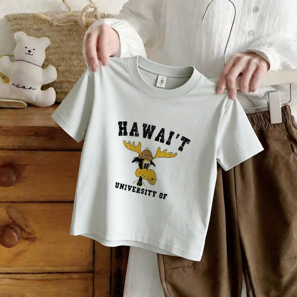 Cotton Children's Short Sleeve T-Shirt with Cartoon Print,s Casual Summer Clothing