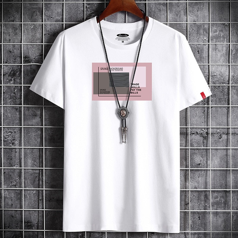 Fitness Black O Neck Man T-shirt For Male Oversized S-6XL New Men T-shirts Anime Newest T Shirt for Men Clothing Goth Punk