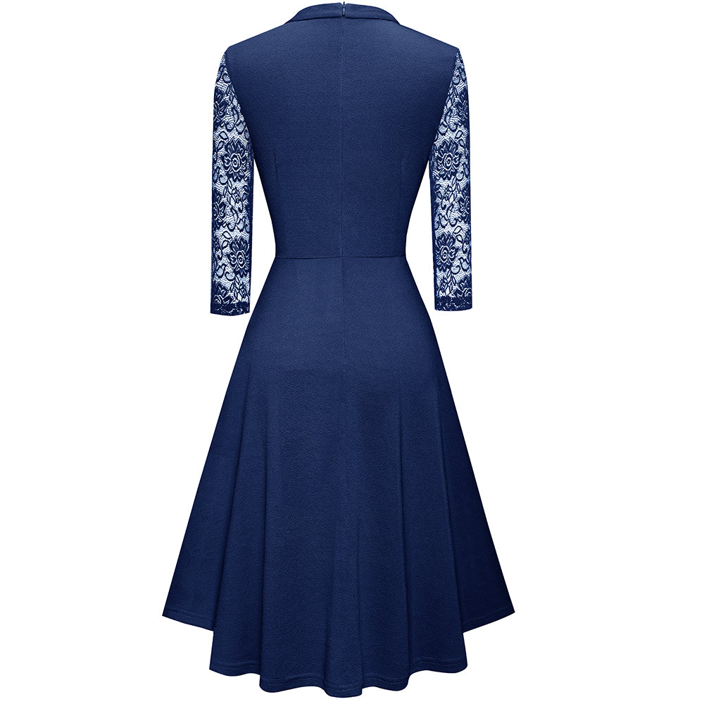 Stand up collar dress, Amazon's best-selling OL commuting big swing A-line skirt