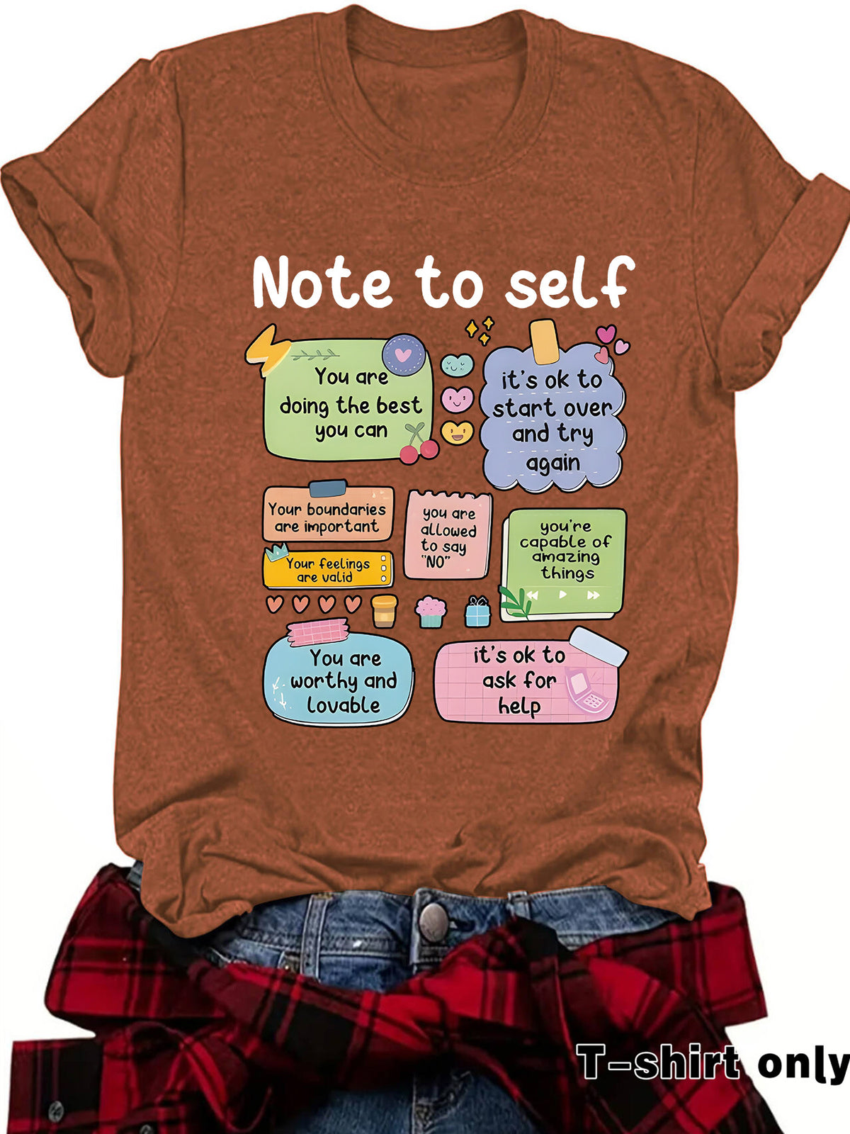 T-shirt self mental health precautions print