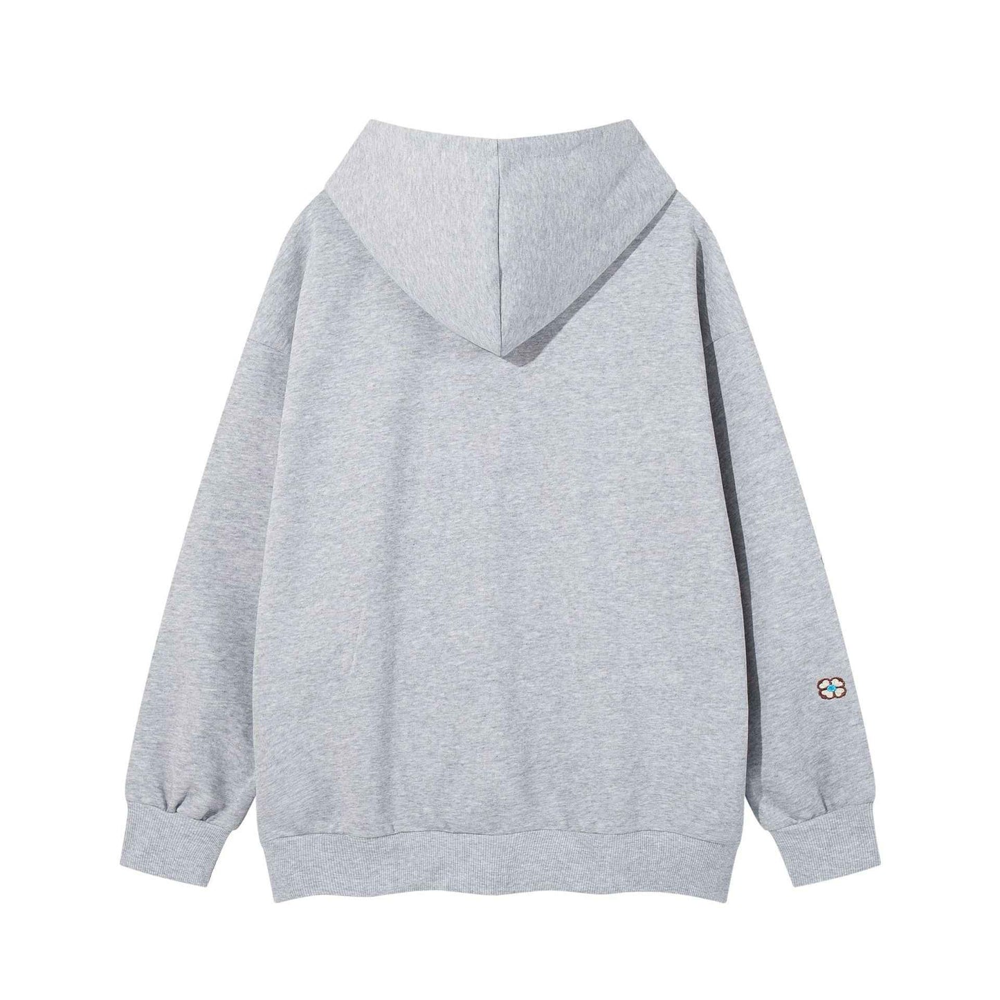 Floral embroidery hooded sweatshirt