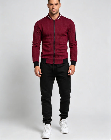 Men's Plaid Zip-Up Hoodie Jacket Casual Cardigan Sweatshirt