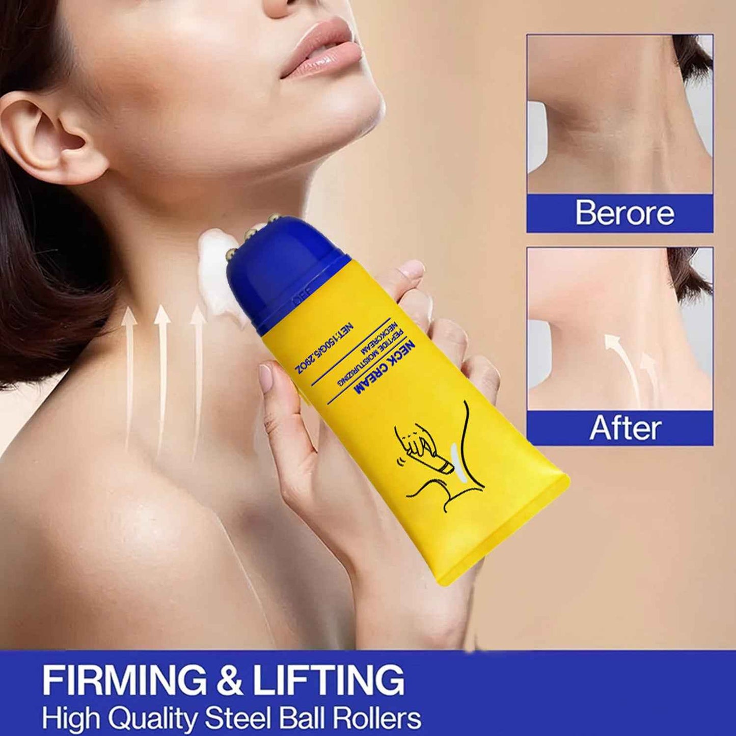 Long lasting moisturizing and wrinkle reducing neck cream