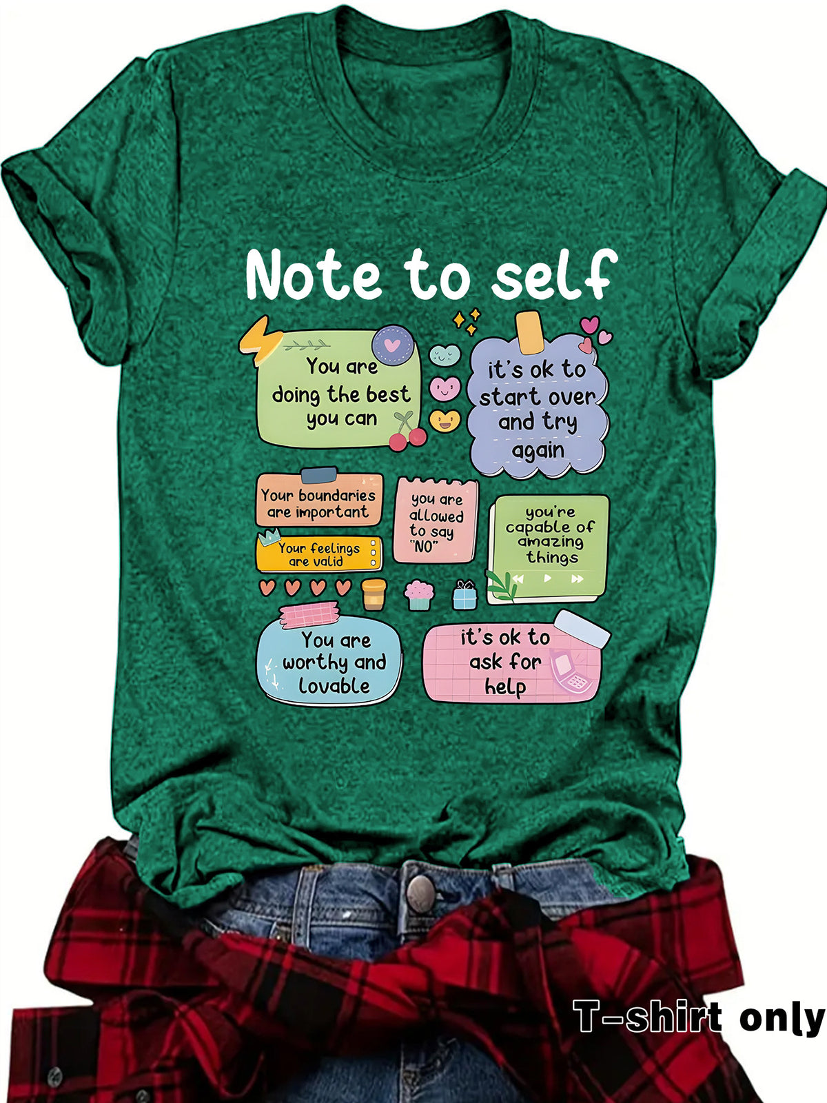 T-shirt self mental health precautions print