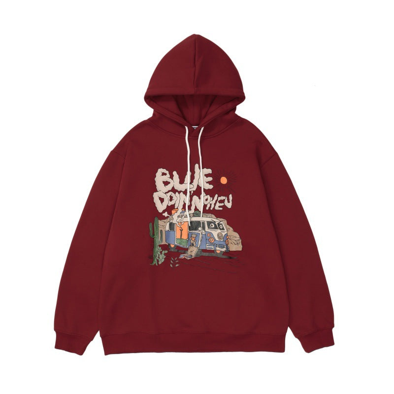 Hooded letter printed hoodie