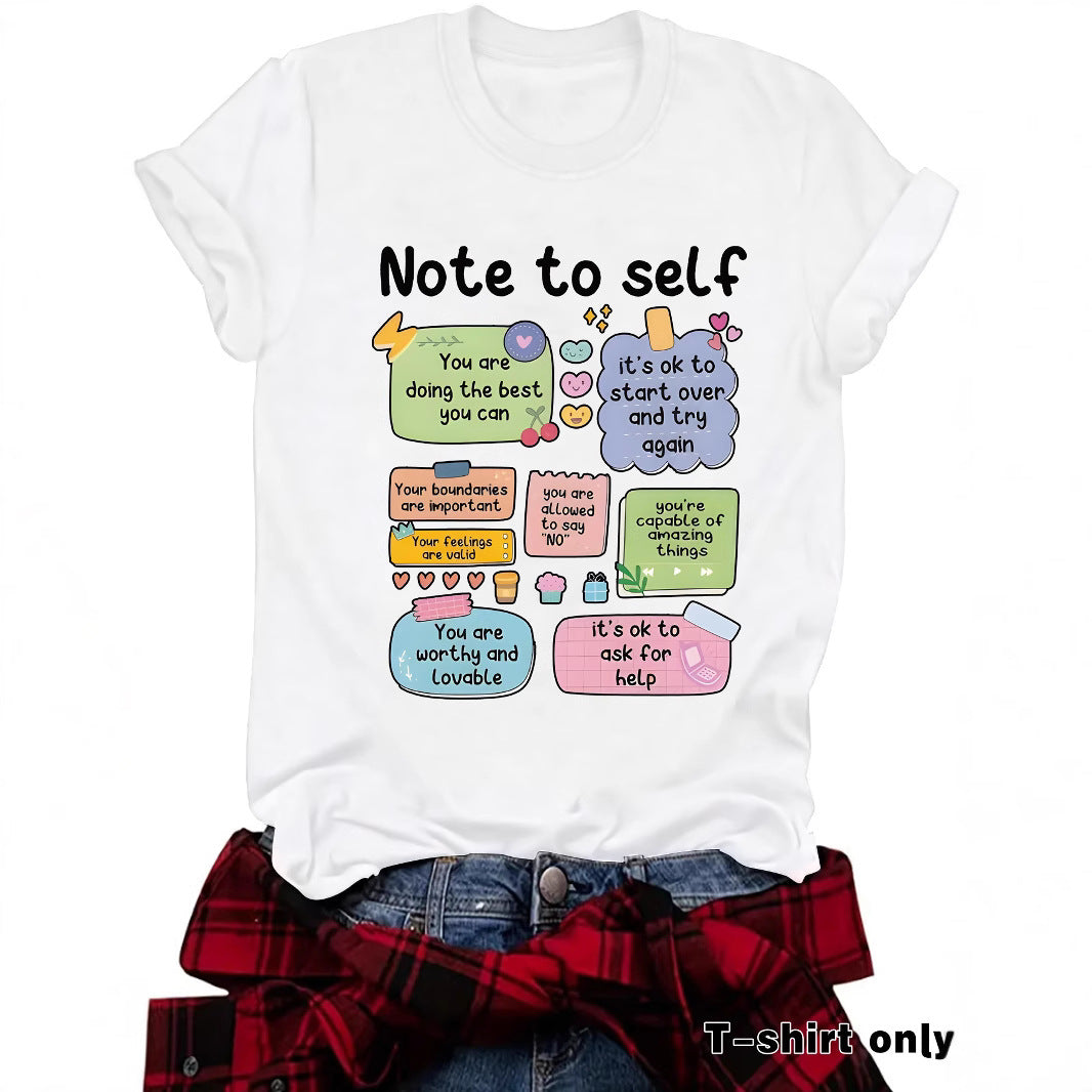 T-shirt self mental health precautions print