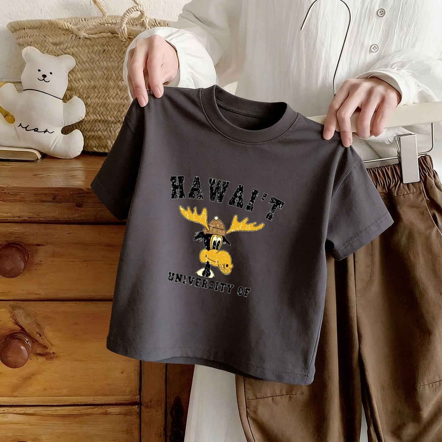 Cotton Children's Short Sleeve T-Shirt with Cartoon Print,s Casual Summer Clothing