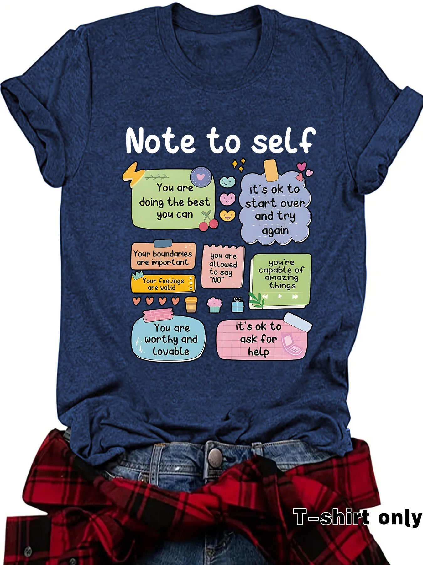 T-shirt self mental health precautions print