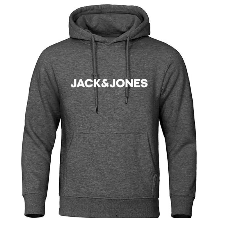 Hooded Printed Sweatshirt Men Fleece Warm Jacket Casual Hoodie Clothing