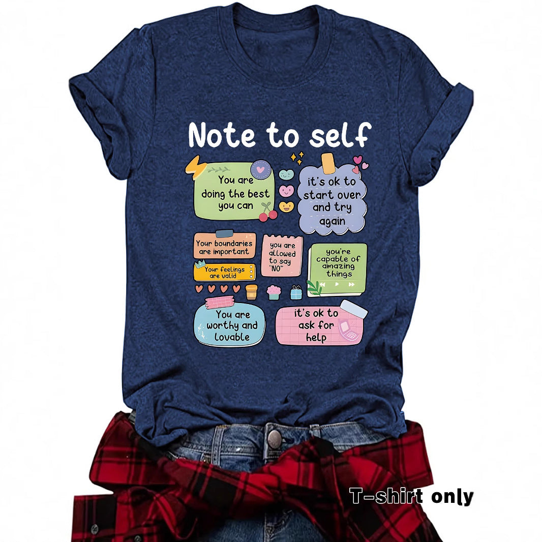 T-shirt self mental health precautions print