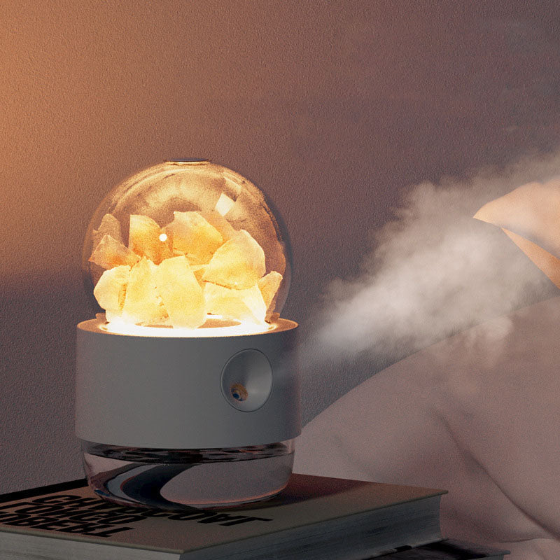 Creative 300mL Wind Crystal Ball Humidifier USB Household Hydration Nano Large Spray Salt Stone Night Light