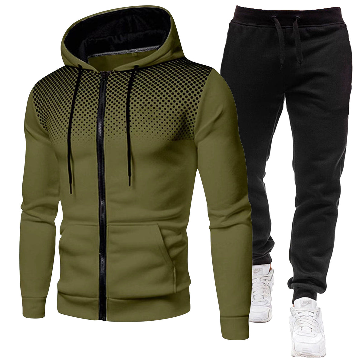 Men's Casual Two-Piece Hooded Sweatshirt Set