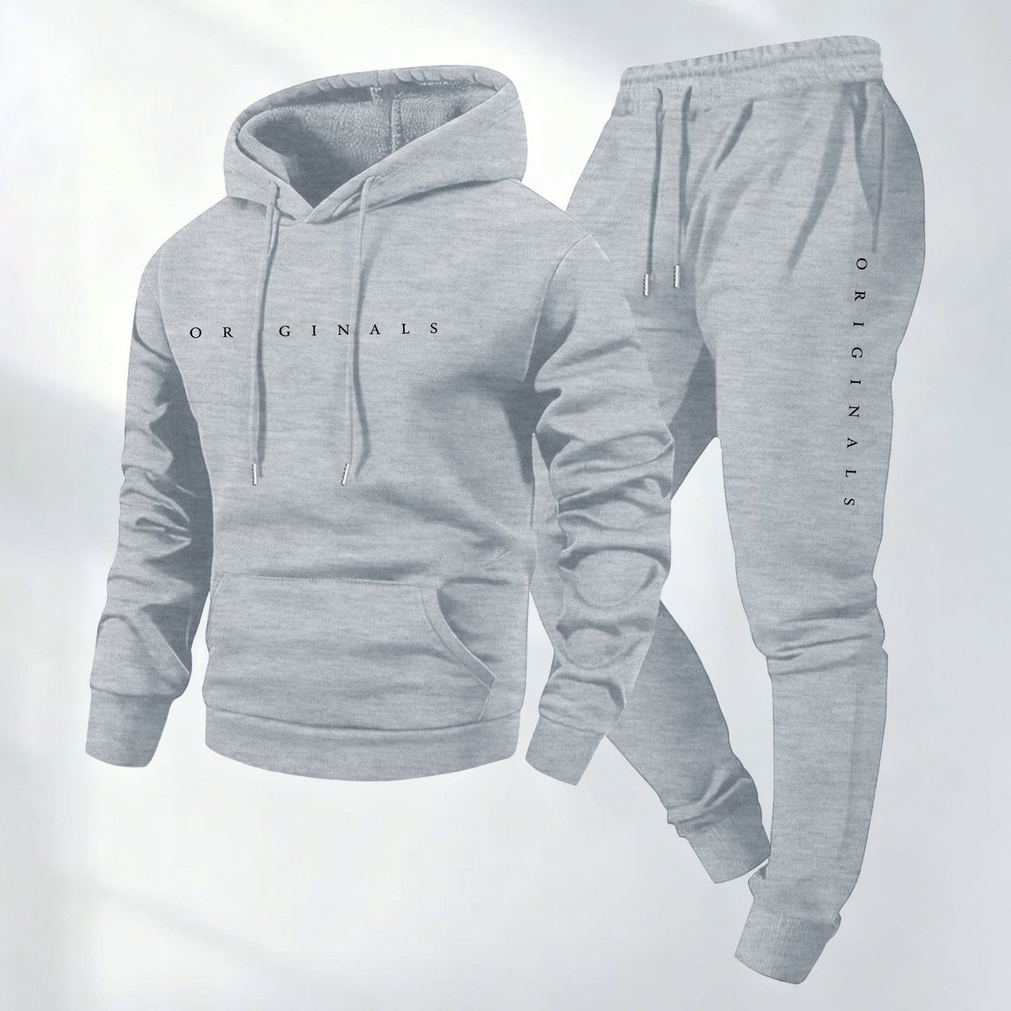 Men's Oversized Letter Print Pullover Hooded Sweatshirt Set