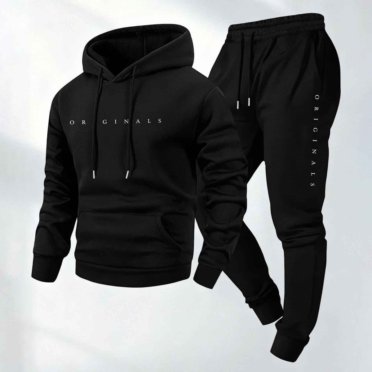 Men's Oversized Letter Print Pullover Hooded Sweatshirt Set