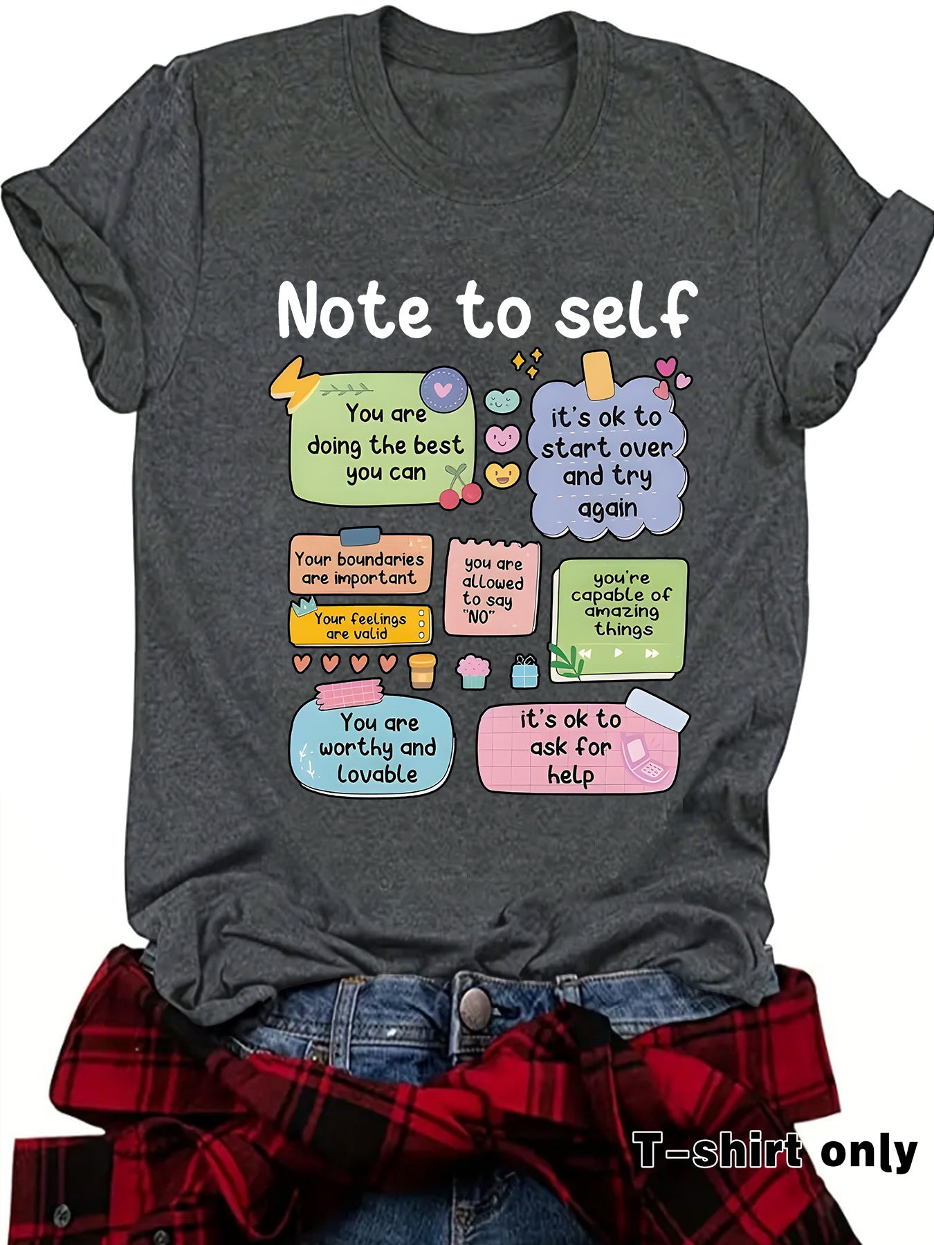 T-shirt self mental health precautions print