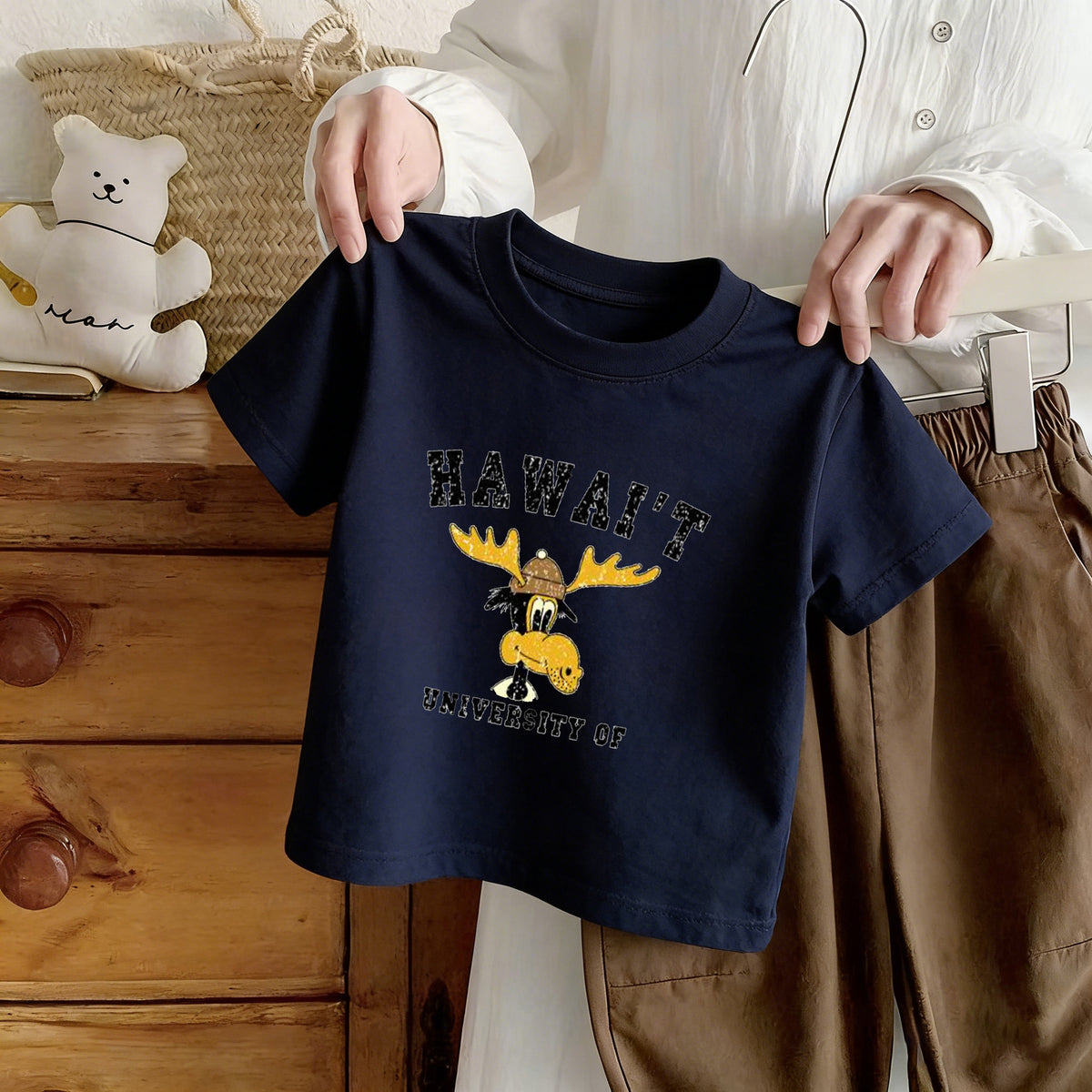Cotton Children's Short Sleeve T-Shirt with Cartoon Print,s Casual Summer Clothing
