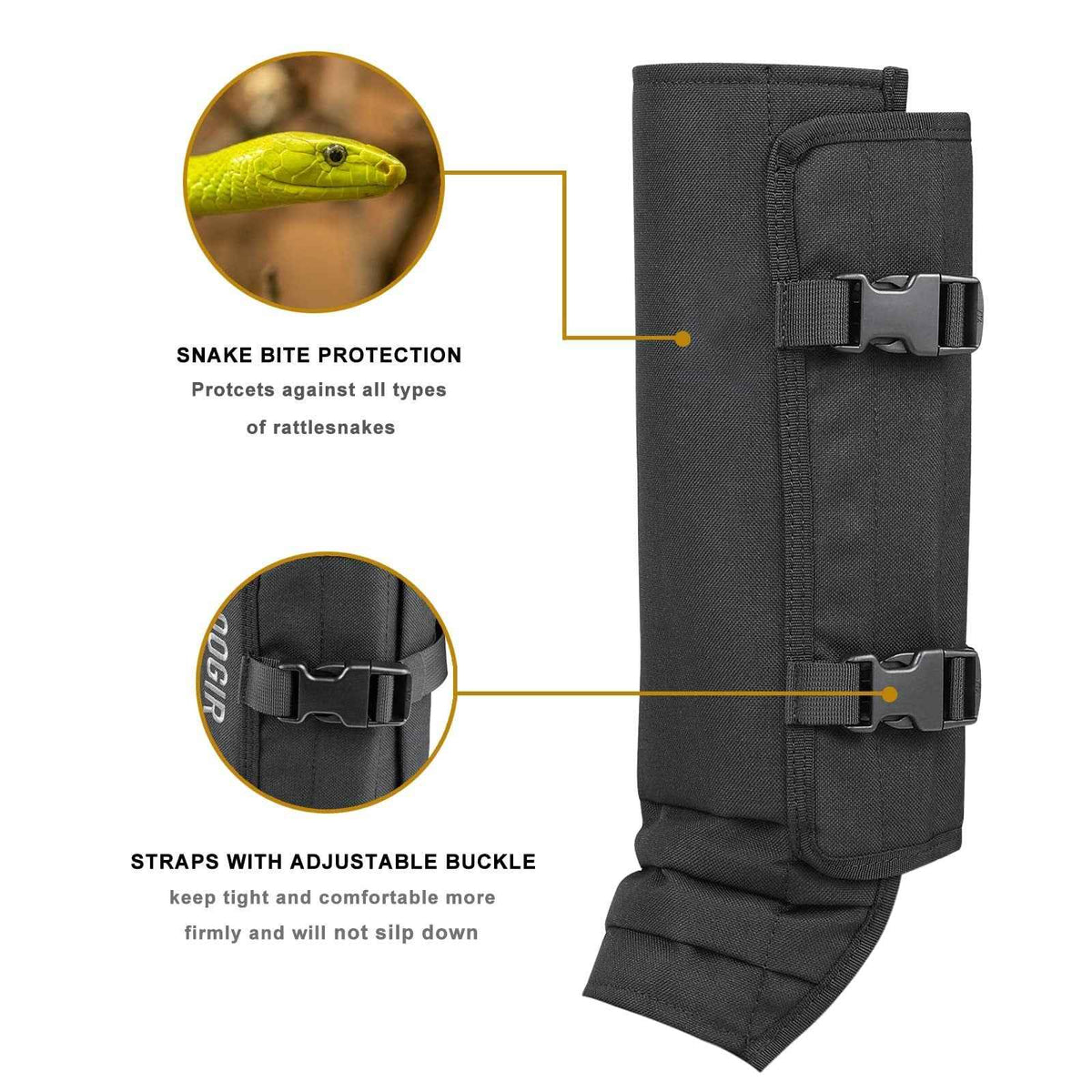 Anti venom snake bite leg guard jungle walking leg guard black camouflage leg guard