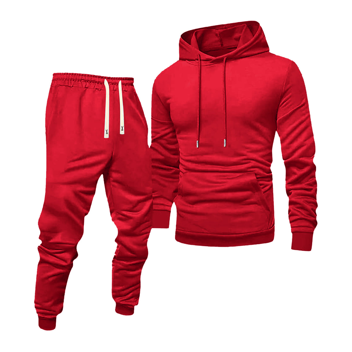 Men's  Two-Piece Set Zip-Up Hooded Sweatshirt and Casual Pants