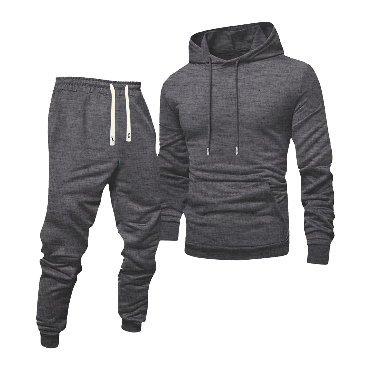 Men's  Two-Piece Set Zip-Up Hooded Sweatshirt and Casual Pants