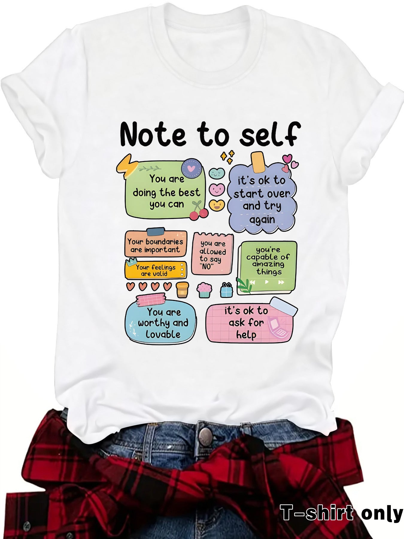 T-shirt self mental health precautions print
