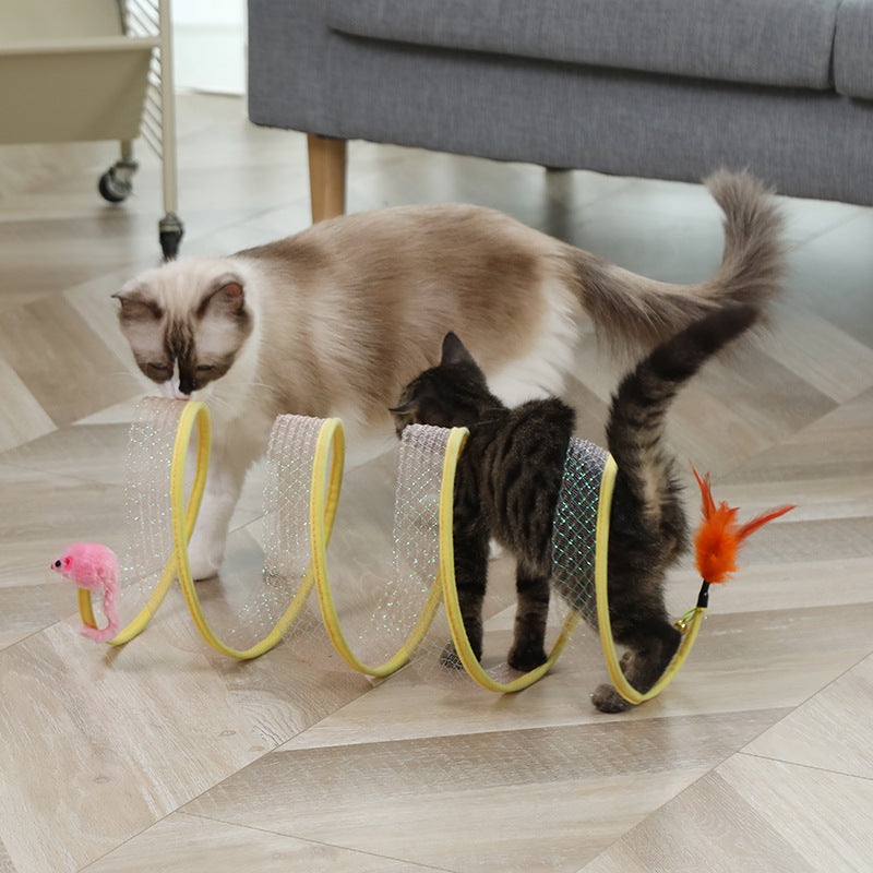 S-Shaped Cat Pet Tunnel Toys Foldable Channel
