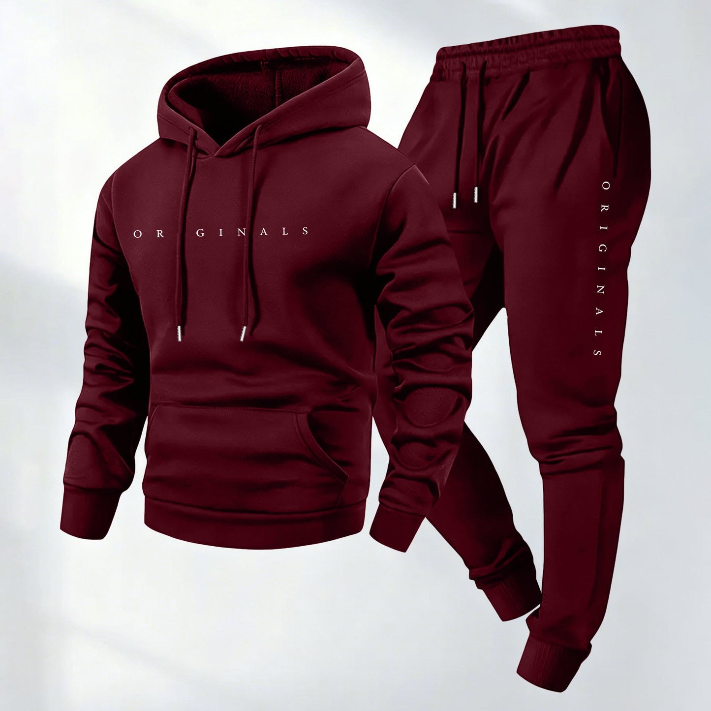 Men's Oversized Letter Print Pullover Hooded Sweatshirt Set
