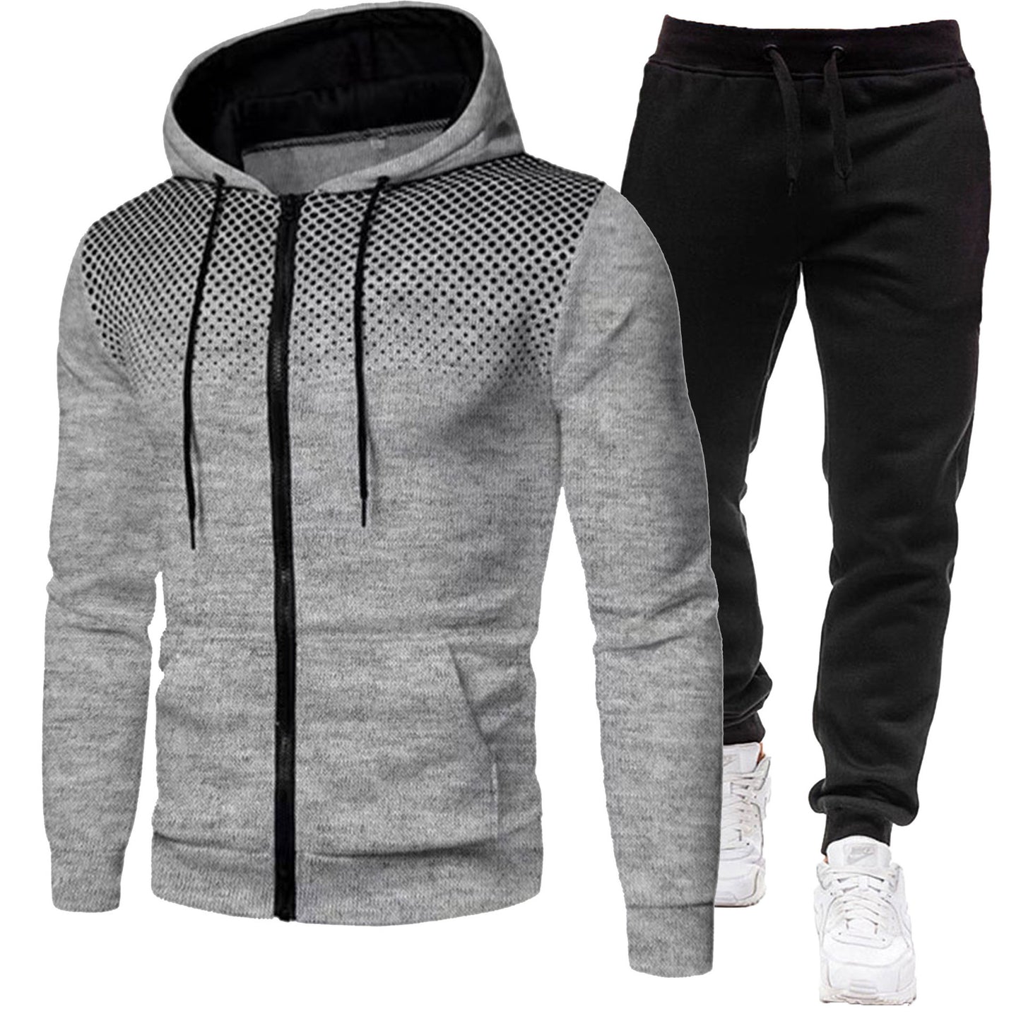 Men's Casual Two-Piece Hooded Sweatshirt Set