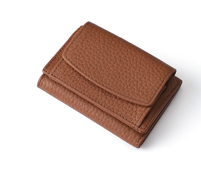 Genuine Leather Small Wallet RFID Coin Purse Money Clip
