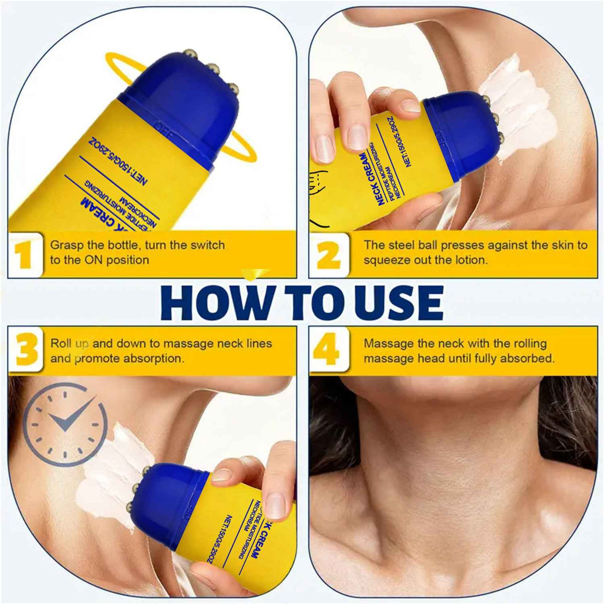 Long lasting moisturizing and wrinkle reducing neck cream