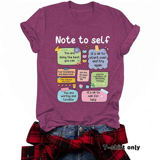 T-shirt self mental health precautions print