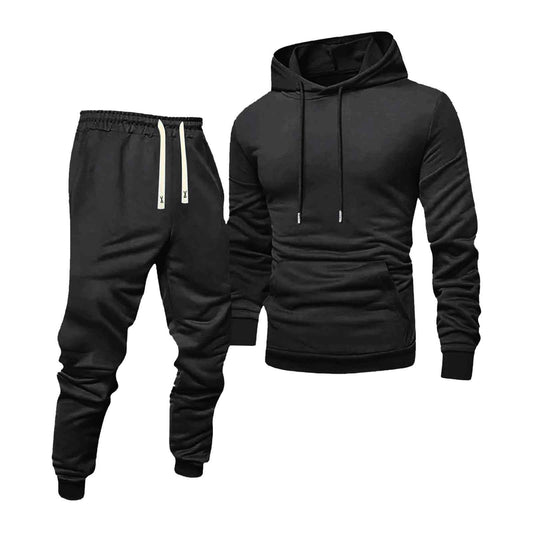 Men's  Two-Piece Set Zip-Up Hooded Sweatshirt and Casual Pants