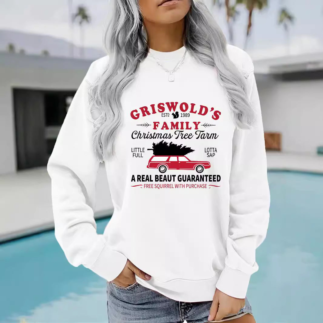 Long sleeved round neck GRISWOLD S printed pullover sweatshirt