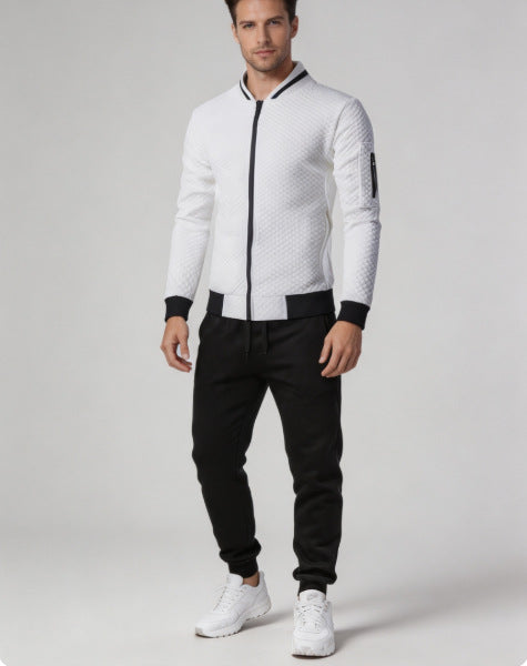 Men's Plaid Zip-Up Hoodie Jacket Casual Cardigan Sweatshirt