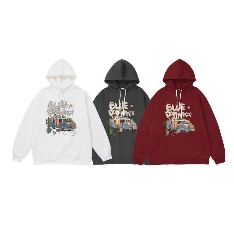 Hooded letter printed hoodie