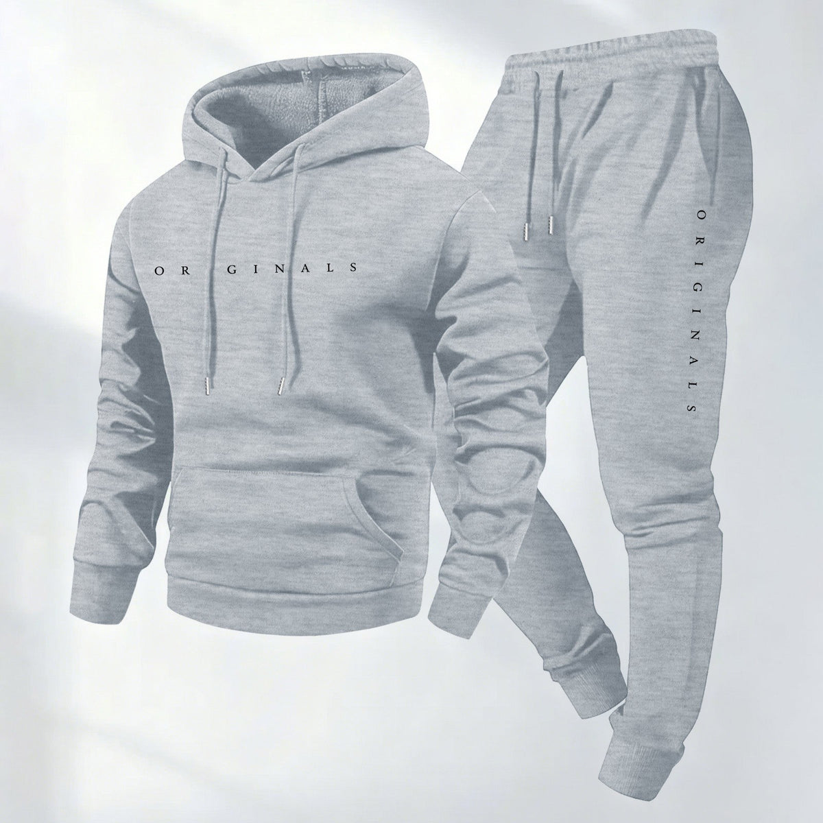 Men's Oversized Letter Print Pullover Hooded Sweatshirt Set