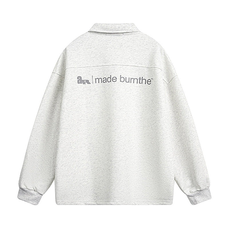 Half zip letter printed hoodie