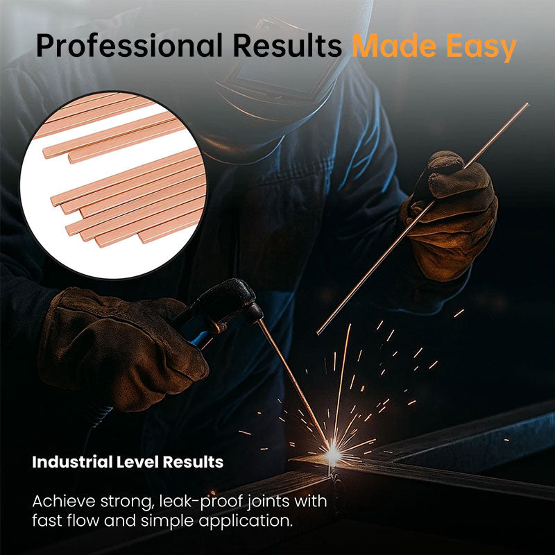 15% Silver Brazing Rods HVAC Kit, 20pcs 10" Flux Coated Copper Pipe Solder Rods for AC Refrigeration Plumbing DTB1