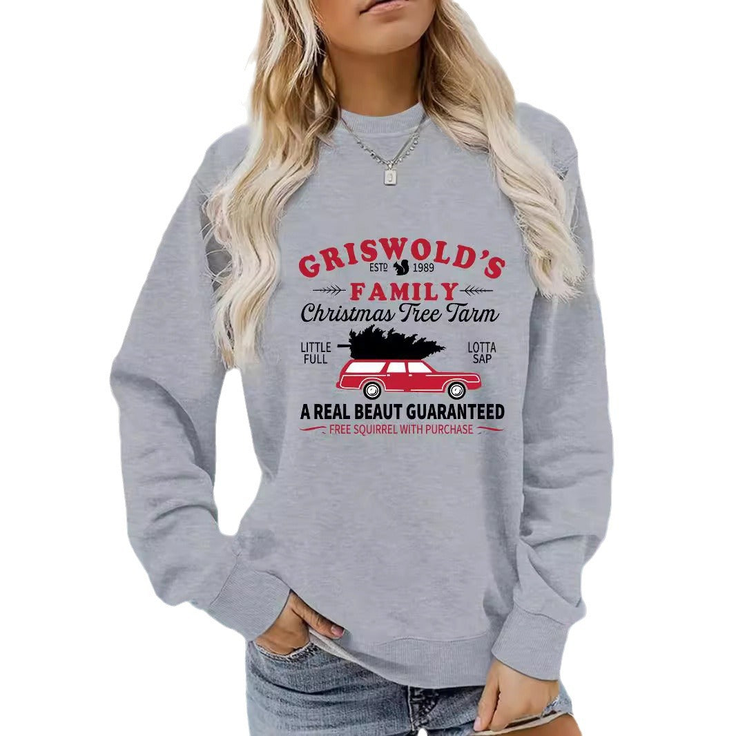 Long sleeved round neck GRISWOLD S printed pullover sweatshirt