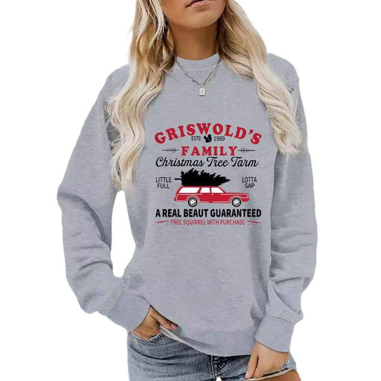 Long sleeved round neck GRISWOLD S printed pullover sweatshirt