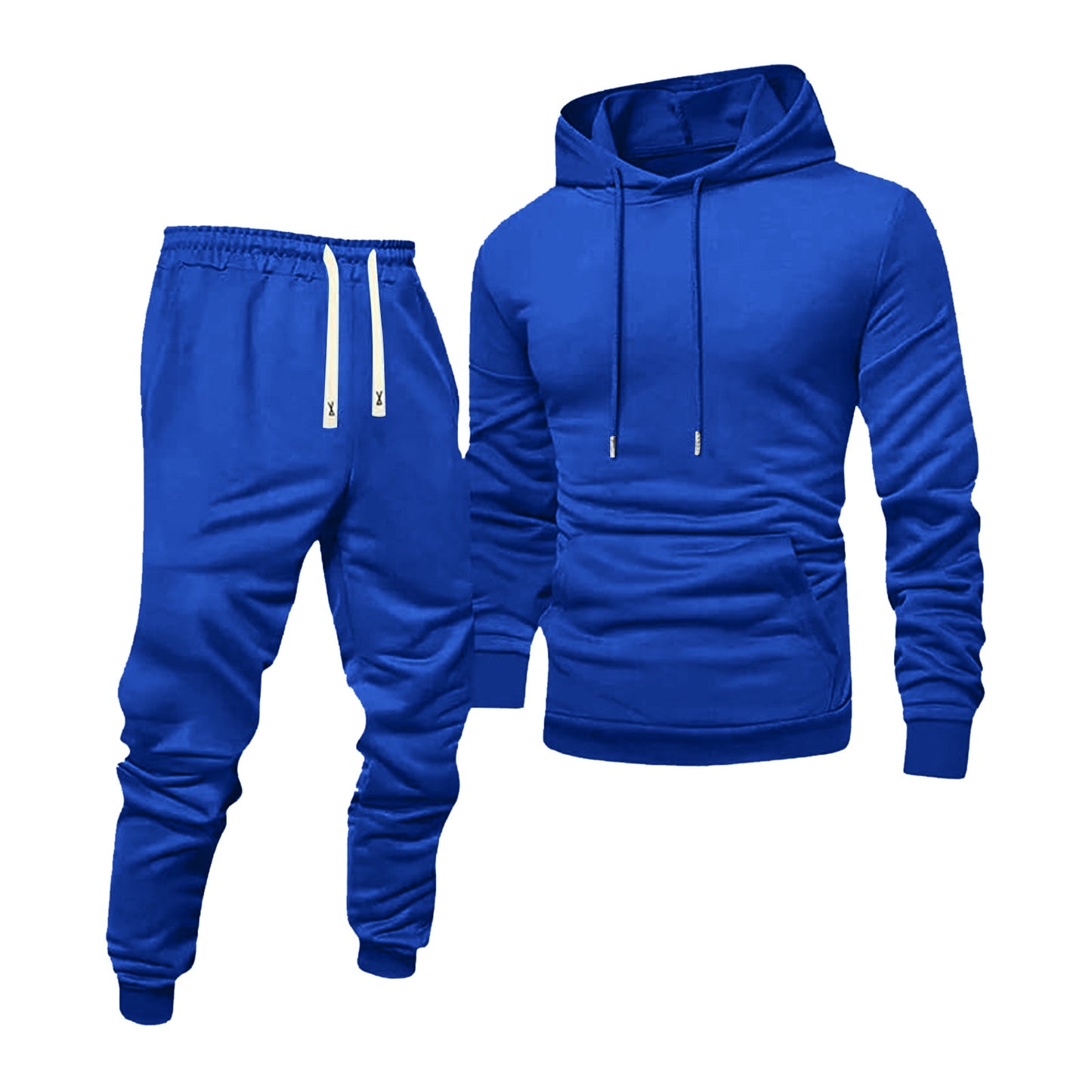 Men's  Two-Piece Set Zip-Up Hooded Sweatshirt and Casual Pants