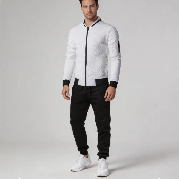 Men's Plaid Zip-Up Hoodie Jacket Casual Cardigan Sweatshirt