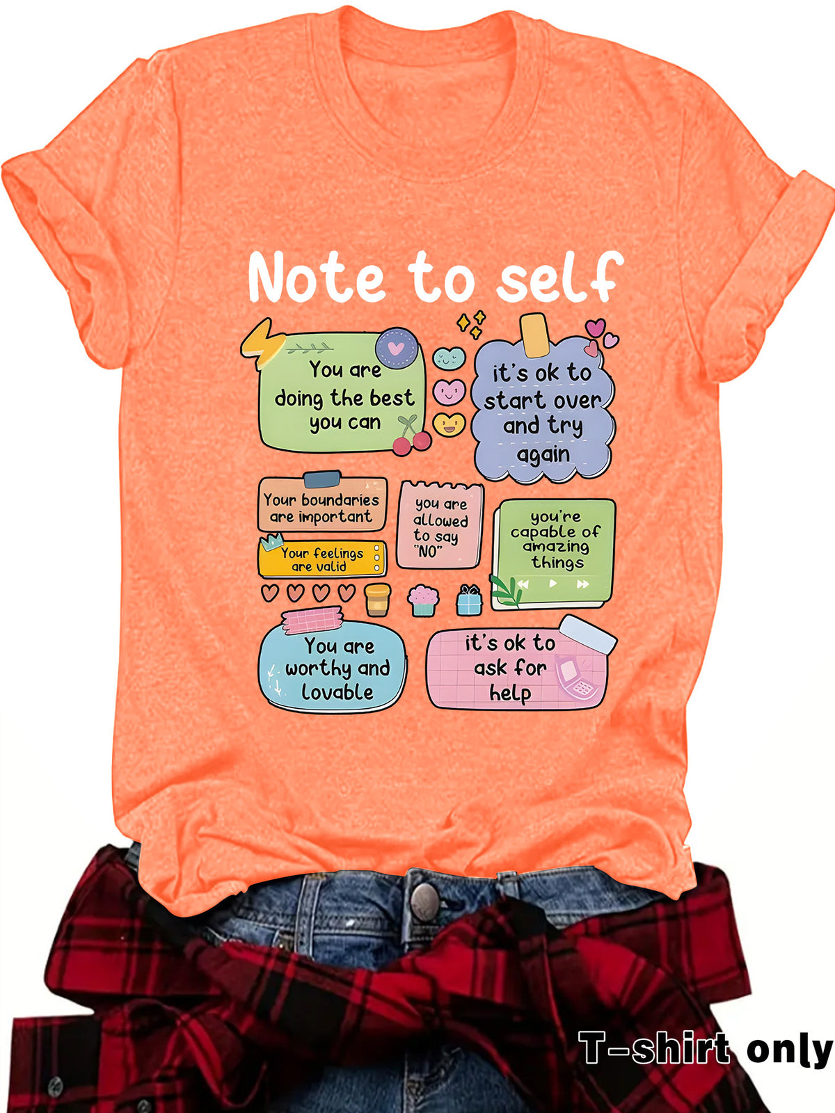 T-shirt self mental health precautions print