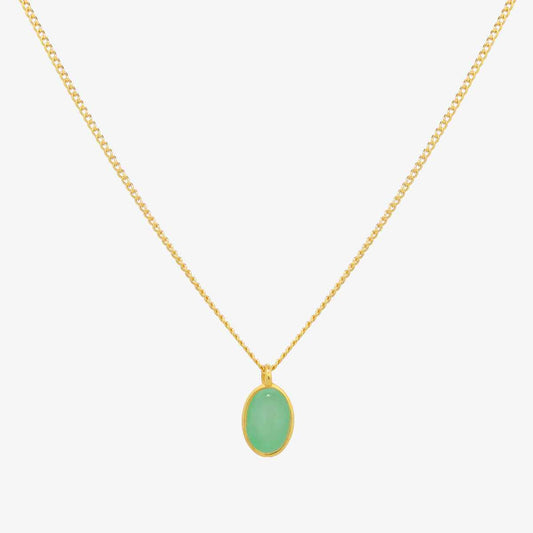 Gemstone oval pendant necklace